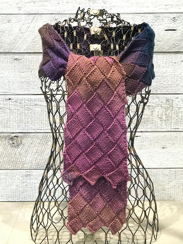 Entrelac Scarf Knitting Pattern by Terri Sipes