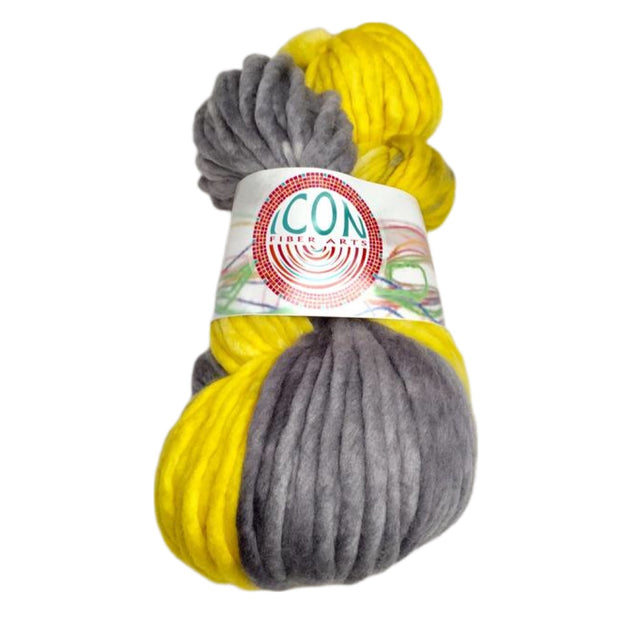 Hand Painted Heavy Bulky Weight Merino Yarn in Elephant Sunrise