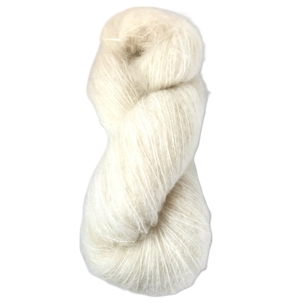 Elaine: Brushed Kid Mohair Yarn in Natural