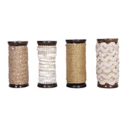 Metallic Ribbon on Wood Spools
