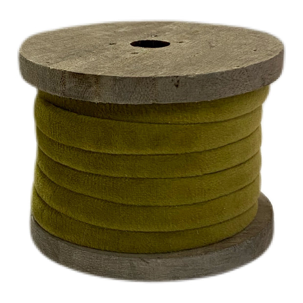 Velvet Cording on Wooden Spool Citron