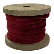 Velvet Cording on Wooden Spool Burgundy