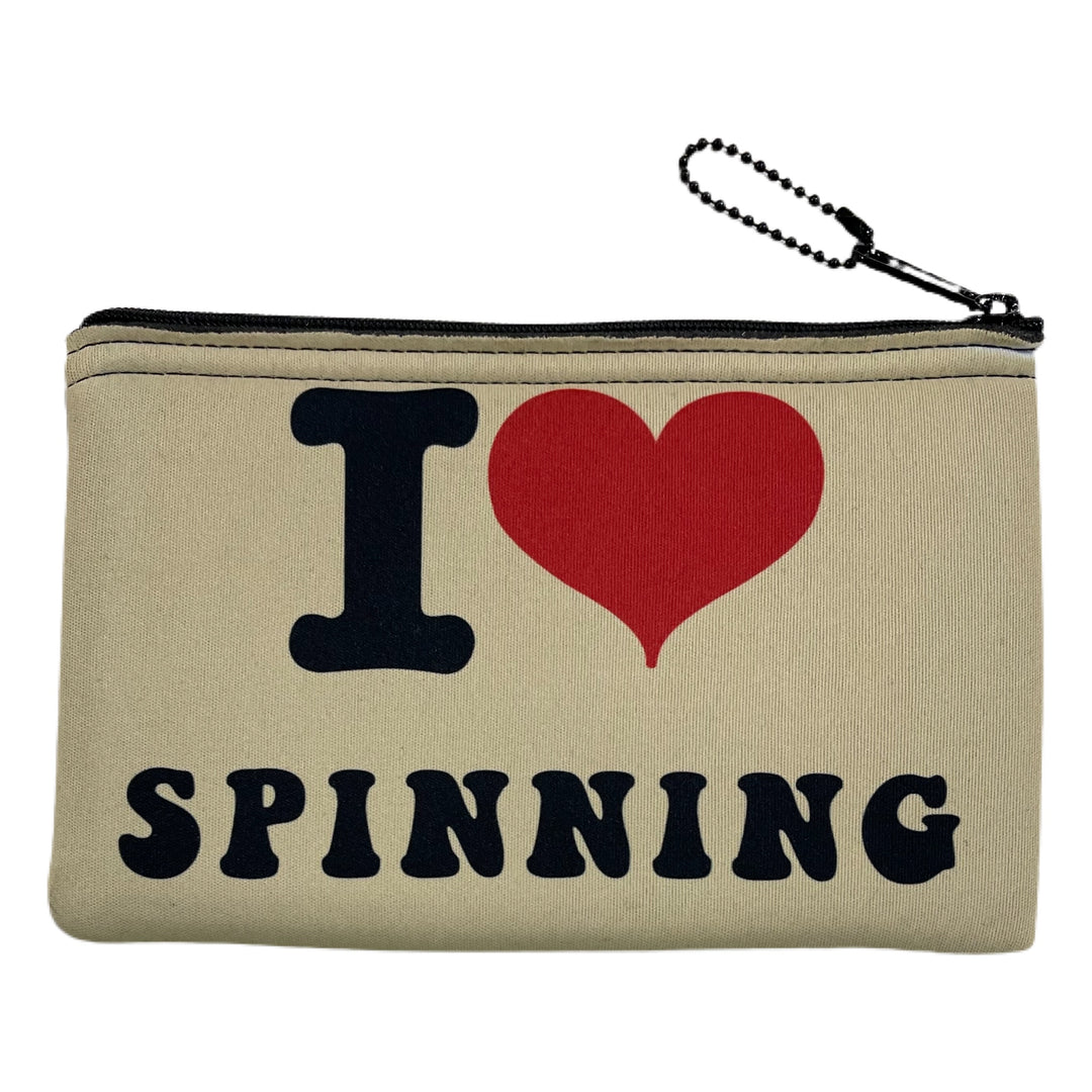 I LOVE SPINNING Notions Zipper Case 5"x8" Jim Spinx