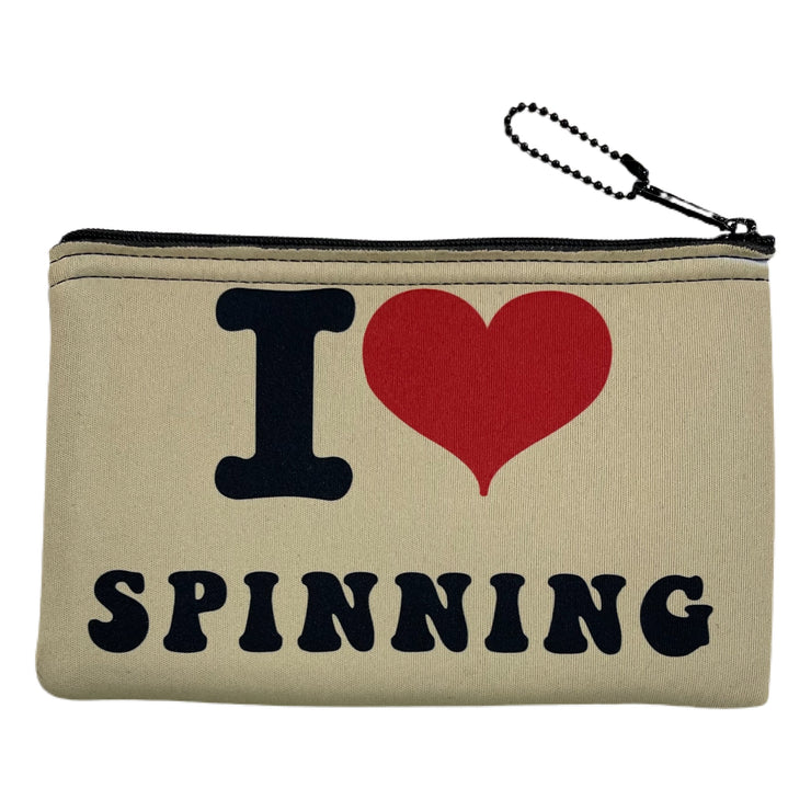 I LOVE SPINNING Notions Zipper Case 5"x8" Jim Spinx