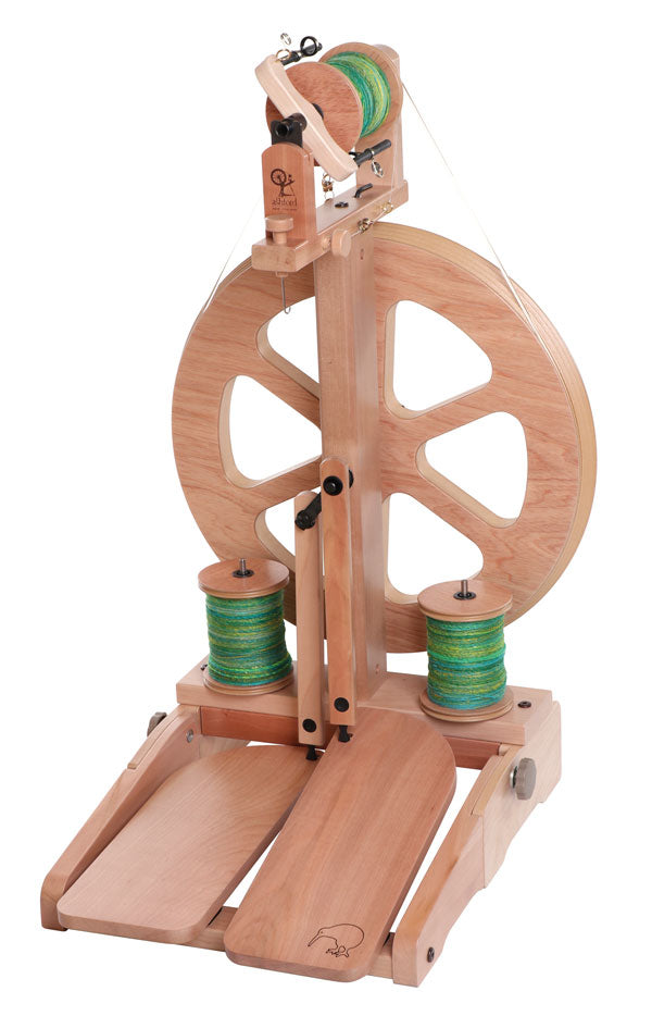 Ashford Kiwi 3 Spinning Wheel Lacquered Finish with Folding Double Treadles