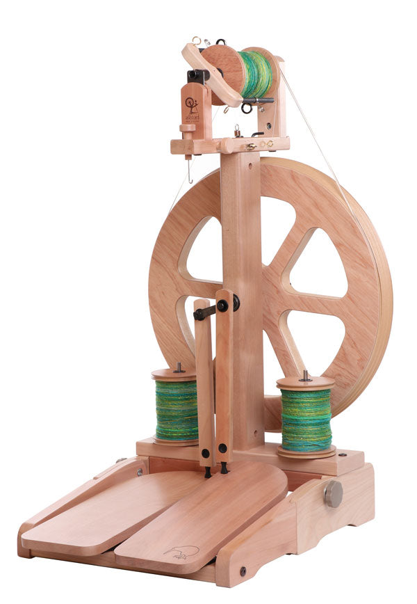 Ashford Kiwi 3 Spinning Wheel Lacquered Finish with Folding Double Treadles