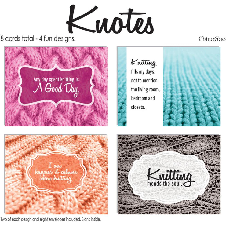 Knotes - Knitting Note Card Set of 8 ChiaGoo