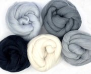 Merino Wool Roving 250g Mix Pack Solid Colors