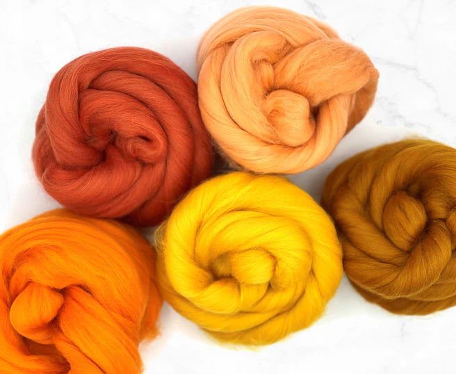 Merino Wool Roving for Felting and Spinning - The Yellows – The Yarn Tree -  fiber, yarn and natural dyes