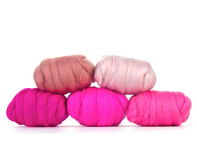 Merino Wool Roving 250g Mix Pack Solid Colors