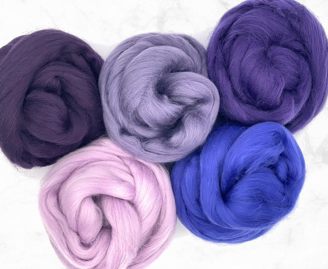 Merino Wool Roving 250g Mix Pack Solid Colors