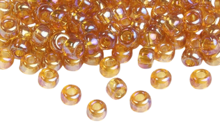 Miyuki 6/0 Glass Beads 2456 - Transparent Gold AB approx. 30 grams