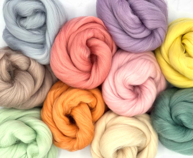 Merino Wool Roving 250g Mix Pack Solid Colors