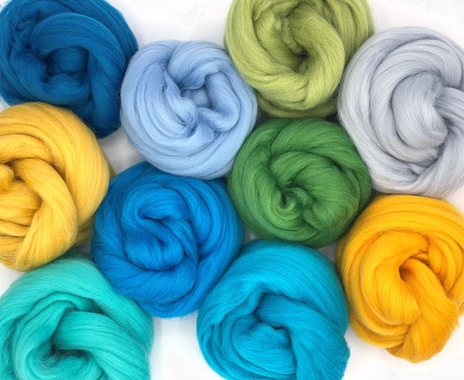 Merino Wool Roving 250g Mix Pack Solid Colors