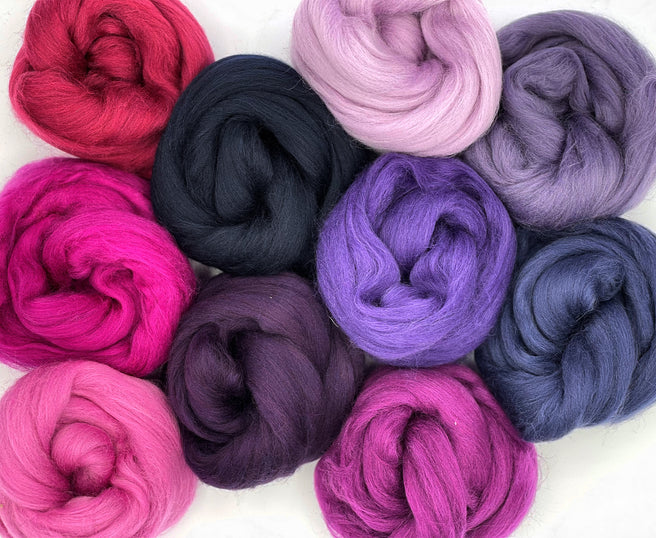 Merino Wool Roving 250g Mix Pack Solid Colors