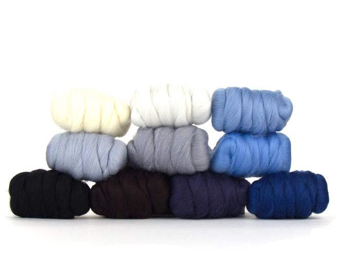 Merino Wool Roving 250g Mix Pack Solid Colors