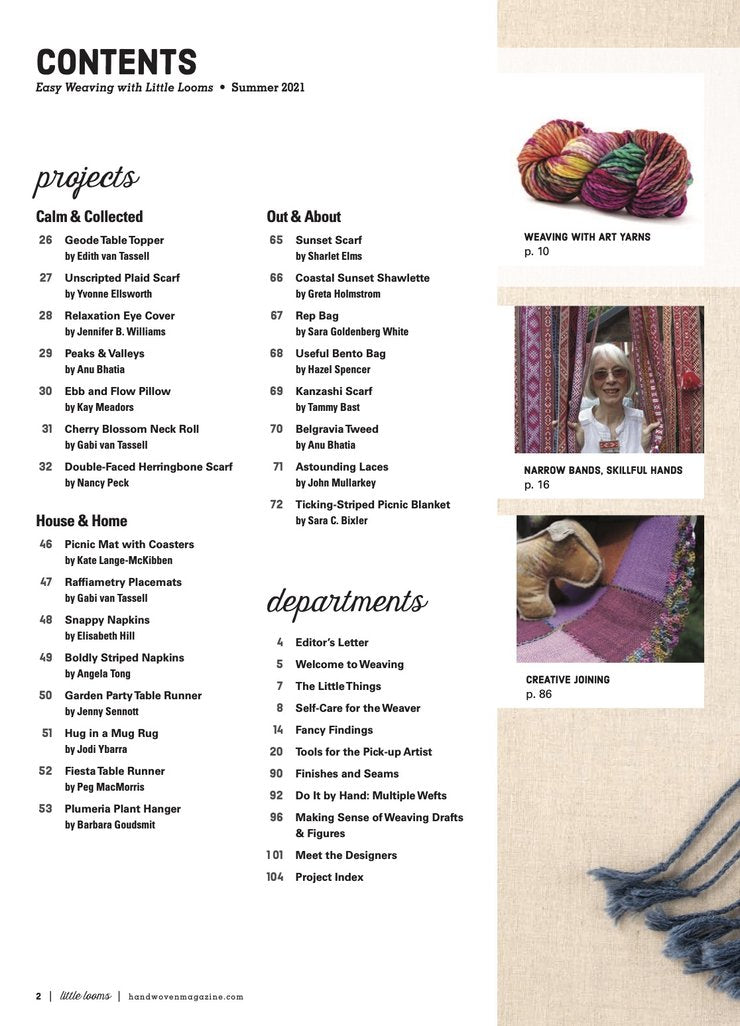 Easy Weaving with Little Looms Summer 2021 Contents