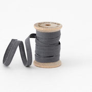1/4" Italian Cotton Ribbon Spool 5 yards by Studio Carta Gravel Gray