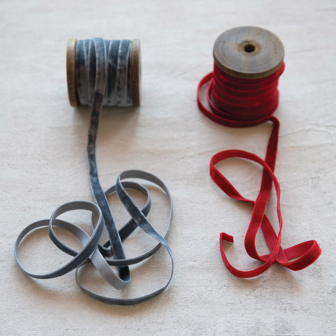 Velvet Ribbon on Wood Spool