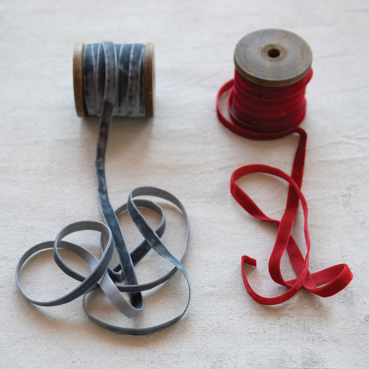 Velvet Ribbon on Wood Spool