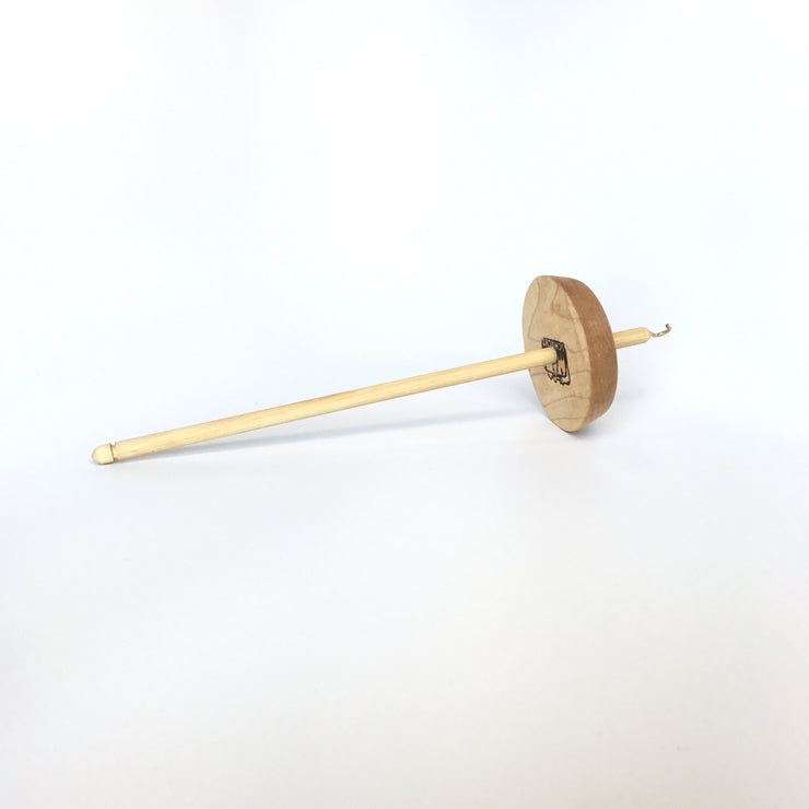 Large Wooden Drop Spindle for Hand Spinning Wool Yarn - Solid Wood Spindle