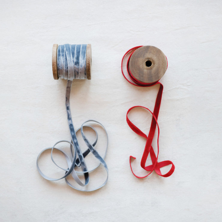 Velvet Ribbon on Wood Spool