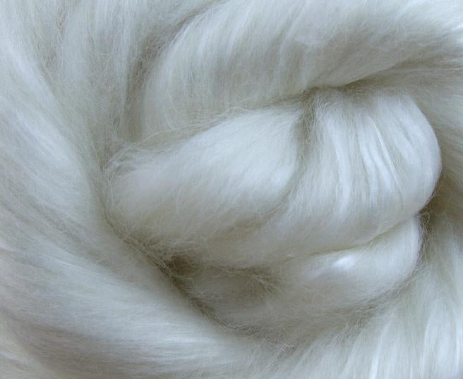 White Cashmere and A Grade Mulberry Silk Top Roving by the Ounce