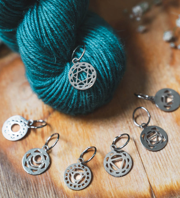 Sterling Silver Plated Chakra Stitch Markers- Knitter's Pride Mindful Collection