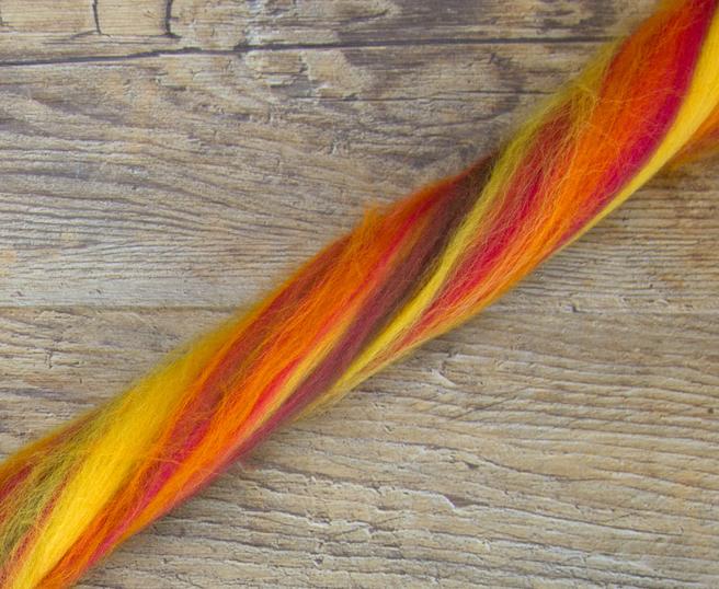 Merino Wool Blend Roving by the Ounce - Blaze