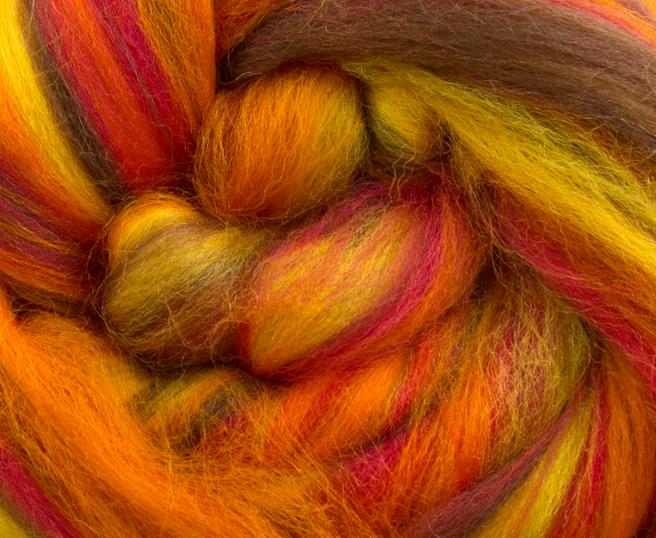 Merino Wool Blend Roving by the Ounce - Blaze