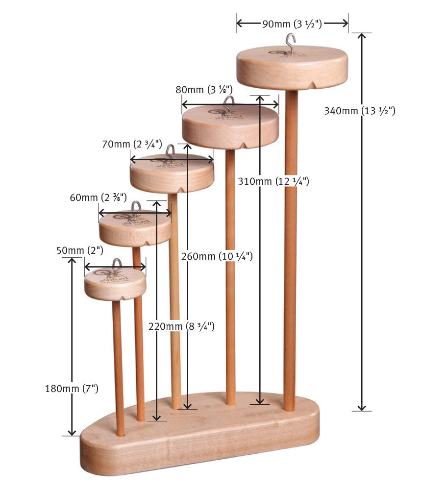 Ashford Top Whorl Spindles - Lacquered Finish
