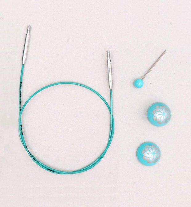 Teal Cord for Interchangeable Tips - Fixed - Knitter's Pride Mindful Collection