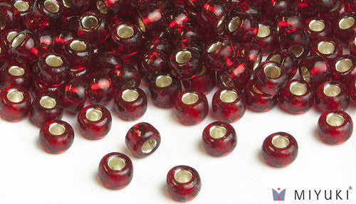 Silverlined Ruby 6/0 Glass Beads