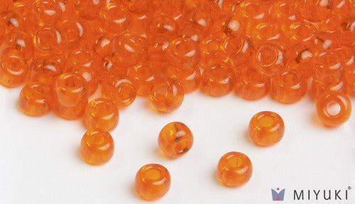 Transparent Orange 6/0 Glass Beads