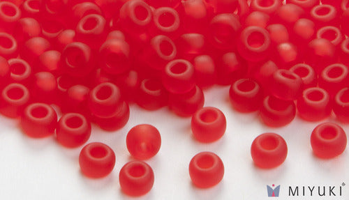 Transparent Frost Red 6/0 Glass Beads