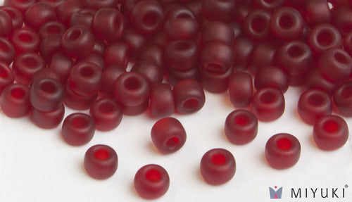 Transparent Frost Ruby 6/0 Glass Beads