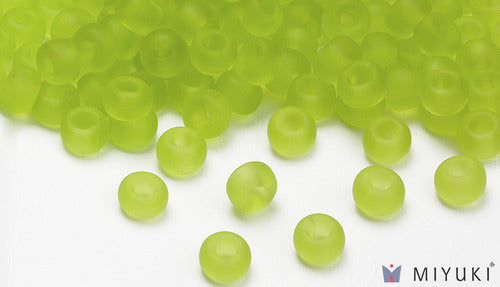 Transparent Frost Chartreuse 6/0 Glass Beads
