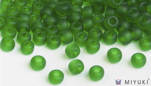 Transparent Frost Grass Green 6/0 Glass Beads