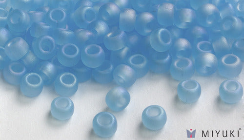 Transparent Frost Light Blue AB 6/0 Glass Beads