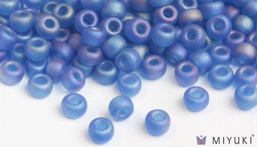Transparent Frost Capri Blue AB 6/0 Glass Beads