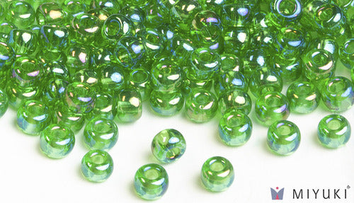 Transparent Light Green AB 6/0 Glass Beads