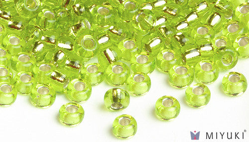 Silverlined Chartreause 6/0 Glass Beads