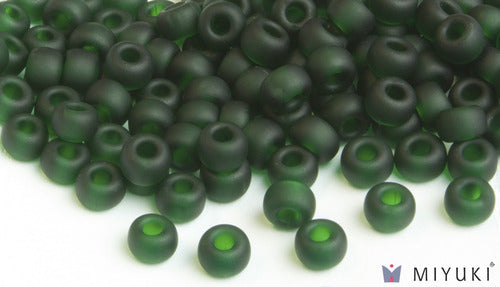 Transparent Frost Deep Emerald 6/0 Glass Beads