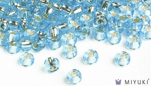 Miyuki Silverlined Pale Sky Blue 6/0 Glass Beads