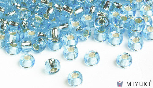 Miyuki Silverlined Pale Sky Blue 6/0 Glass Beads