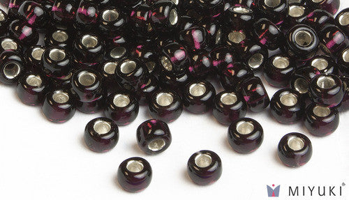 Miyuki Silverlined Dark Violet 6/0 Glass Beads