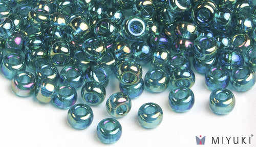 Transparent Teal AB 6/0 Glass Beads