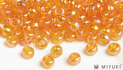 Transparent Orange AB 6/0 Glass Beads
