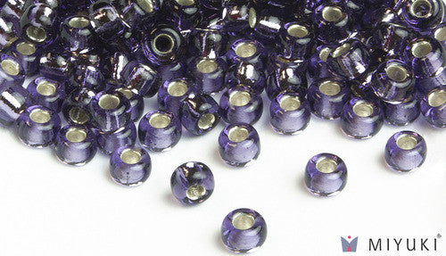 Miyuki Silverlined Lavender 6/0 Glass Beads