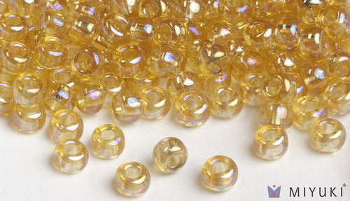 Transparent Pale Gold AB 6/0 Glass Beads